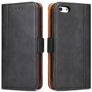 Coque pour iPhone 6 Plus, iPhone 6S Plus Housse en Cuir PU Premium Etui &agrave; Rabat Pochette de Portefeuille, &Eacute;tui de Protection pour Apple iPhone 6 Plus/iPhone 6S Plus - Noir (ROJIOJIO, neuf)