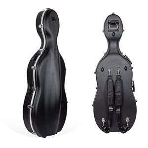 Crossrock Étui pour Violoncelle 3/4 et 4/4 | Coque Rigide moulée en ABS avec Roues, Serrure, Poche pour Accessoires et Sangles de Sac à Dos – Noir (CRA862CEFBK) (Crossrock-FR, neuf)