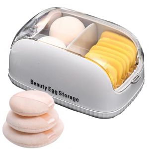 Porte-éponge de maquillage - Boîte de rangement pour œufs cosmétiques portable - Étanche à la poussière - Boîte de rangement pour œufs de beauté - Boîte de rangement multifonction pour éponges de (vuarend, neuf)