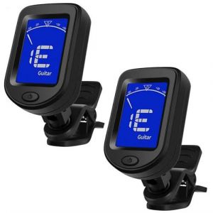 Lot de 2 accordeurs de guitare acoustiques pratiques - Accordeur &eacute;lectronique num&eacute;rique - Accessoire facile &agrave; monter pour capodastre de guitare (fierunk, neuf)