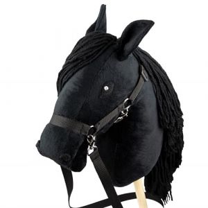 SKIPPI Hobby Horse Noir, Licol et R&ecirc;nes Inclus, Grand Cheval B&acirc;ton A3 (Handlosfera, neuf)