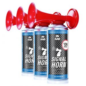 AABCOOLING 3X Signal Horn 106 DB(A) Ininflammable - Jusqu'&agrave; 120 Signaux, pour Euro 2024 Football Championnat, pour &eacute;v&eacute;nements Sportifs, Klaxon Corne de Brume, Corne de Brume, Vuvuzela, Bateau (AAB Seller FR, neuf)