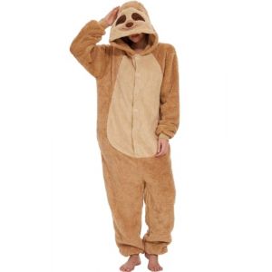 LATH.PIN Adulte Kigurumi Pyjama Unisexe Anime Animal Costume Cosplay Déguisement Combinaison Onesies Ensembles de Pyjama Panda Vêtements de Nuit Sleepwear (Peluche Paresseux,L) (Mescara, neuf)