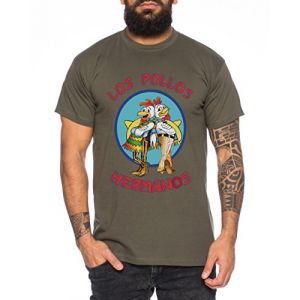 WhyKiki Los Pollos T-Shirt pour Homme Hermanos Bad Heisenberg Breaking, Farbe2:Khaki;Größe2:L (TeeKiki, neuf)