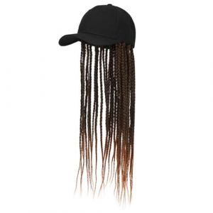 Chapeau Perruque Perruque chapeau femmes cheveux longs raides chapeau à pointe mode naturel réaliste perruque chapeau for noir blanc femmes synthétique tresses chapeau perruque Perruques De Chapeau Po (shaochanjia, neuf)
