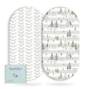 Yoofoss Lot de 2 Draps Housse Bebe Microfibre Respirante Protégé Matelas Ajustable Protection de lit Matelas Bébé Amovible y Lavable 38x77 cm 41x81 cm 40x90 cm pour Lit Berceau et Matelas (RUIJIA-EU, neuf)