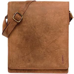 LEABAGS Sac bandouli&egrave;re pour hommes et femmes | Sac ordinateur portable en cuir v&eacute;ritable 13" | Sac messager avec bandouli&egrave;re | Sac &agrave; main | Sac de travail | Sac de transport | Naturel brun clair (Marketplace-Powerbrands, neuf)