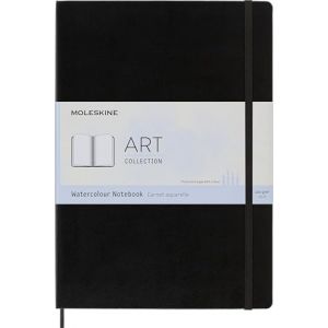 Moleskine Cahier Aquarelle A4, Cahier d'aquarelle Classique, Papier pour Crayons et Peintures Aquarelle, Couverture Rigide et Fermeture Elastique, Format A4 21 x 29.7 cm, Couleur Noir, 60 Pages (UNIQUE PIECES, neuf)