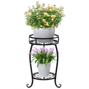 STLOVe&reg; Support &agrave; Plantes en M&eacute;tal, 2 Niveaux Pr&eacute;sentoir de Pot Moderne Supports de Pots de Fleurs, &Eacute;tag&egrave;res &agrave; Fleurs, Plant Tabouret de Fleur, Int&eacute;rieur Ext&eacute;rieur Jardin(Pas de plantes et de pots) (FLOWER STAND, neuf)