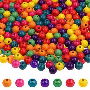 Kurtzy Perles Rondes en Bois en Vrac - Perles d'Espacement en Bois Colorées Naturelles pour la Fabrication de Bijoux (2000 Pièces) (Tinyyo Europe, neuf)