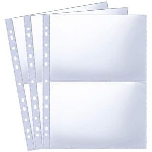 120 Pack 480 Pochettes Photo A4,Pochette Transparente pour Reliure à Anneaux 2/3/4, 2 Compartiments,Protège Page Photo Double Face,Pages de Recharge pour Album Photo,Pochettes Photos A5 (219x152 mm) (Withyu, neuf)