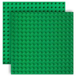 2 Pcs Base de Construction Compatible avec Lego Duplo Plaques, 25x25cm Plaque de Fond, Ensemble de Plaques Vertes, Jeu Créatif Compatible avec Lego Duplo Plaques (Vert Profond) (LingSuMaoYi, neuf)