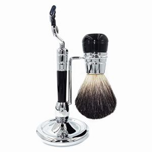 Porte-rasoir supports pratiques pour blaireau de rasoir, kit de support de blaireau de rasage classique, 3 couches de rasoir, tasse de mousse, bol de savon, ensemble d'outils de toilettage (couleur (炀炀小店, neuf)