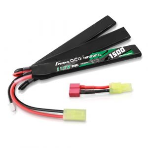 Gens ace 3S Batterie Lipo Airsoft 11,1V 1500mAh 25C 3S1P 3X Nunchuck avec Connecteur TMY, pour R&eacute;pliques AEG M4 CM16 R15 (GensAce&Tattu, neuf)