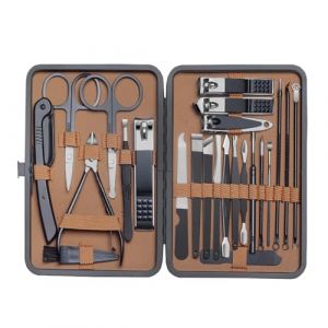 Trousse de Manucure pour Ongles - 24-en-1 Outils de Coupe en Acier Inoxydable | Set De Manucure En Acier Inoxydable - Pour Les Personnes &Acirc;g&eacute;es Soin Des Ongles Des Mains Et Pieds Hygi&egrave;ne Personnell (quoihe, neuf)