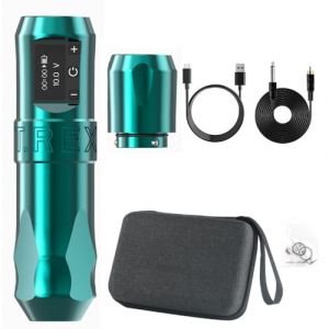Bigcan Stylo de Machine à tatouer rotatif sans fil, dispositif de batterie à écran LCD avec charge rapide de Type C, moteur sans noyau à course de 4.0mm,Vert (Bigcan-FR, neuf)