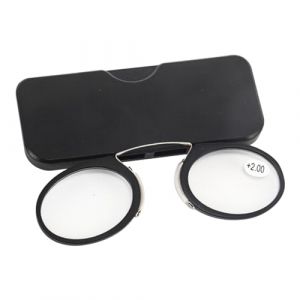 Mini Nose Clip Lunettes,Lunette Loupe sans Branche,Mini Portable Pince Nez Lunettes de Lecture L&eacute;g&egrave;res,Lunettes pour Lire Sans Branche,Lunettes de vue pour hommes et femmes vintage,+2.0,Noir (Paderd, neuf)