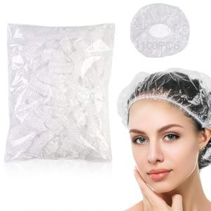 100 Pi&egrave;ces &Eacute;lastique Bonnet Douche, Imperm&eacute;ables Bonnets de Douche, &Eacute;lastique &Eacute;tanche Protection Cache pour Spa, H&ocirc;tel, Shower Spa Utilisation Cheveux Douche avec &Eacute;lastique pour H&ocirc;tel, (FASHU GNAHZ LTD, neuf)