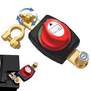 Coupe Circuit Batterie 12-48V Reglable 180&deg; et, Commutateur de D&eacute;connexion de Batterie, Disjoncteur &eacute;tanche, Coupe-batterie, pour voiture camion yacht (JINGSHU, neuf)