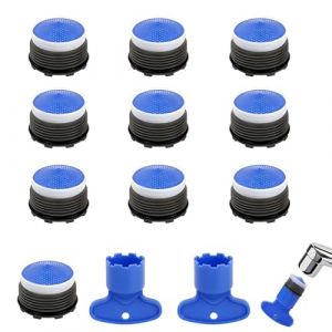 JRYXDS Lot De 10 Mousseur Robinet, Aérateur Robinet M18.5, Plastique Mousseur Pour Robinet, Mousseur De Robinet Avec 2 Clé D'Aérateur,Filtre Robinet Économiseur D'Eau Pour Cuisine Salle De Bain (xupeipeiouzhoudianpu, neuf)