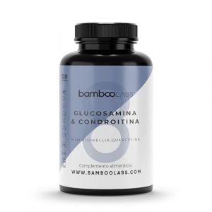 Bamboo Labs - Glucosamine avec Chondroïtine, MSM, Quercétine, Acide Hyaluronique, Boswellia et Bambu, 120 Gélules Chondrosteo Articulations, Anti-Inflammatoire Naturel, Réduire Douleurs Articulaires (BambooLabs, neuf)