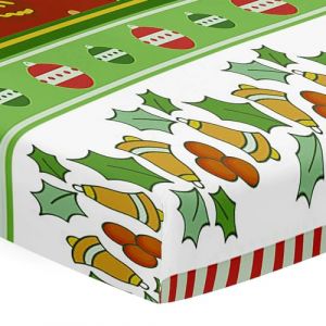 Hiseng Drap Housse pour Lit Bébé Enfant Imprimé Noël Doux Draps Housses pour lit de Bébé et lit d'Enfant Protège Matelas Compatible pour Berceaux de Chevet (cloche d'or,65x95cm) (Hiseng, neuf)
