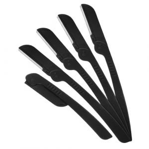 BATHVEVE Rasoir &agrave; Sourcils Inox Pliable 5 Pi&egrave;ces avec Grille de Protection Poign&eacute;e Mate pour Femmes et Hommes Soin du Visage Voyage (MINAMYIO, neuf)