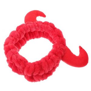 GANAZONO Bandeau Spa Cornes De Diable Rouge Pour Femmes Bandeau Polaire Doux Et Pelucheux Pour Soin Visage Serre-tête Maintien Sûr Sans Abîmer Les Cheveux Accessoire Coiffure Confortable Po (JUNEE, neuf)