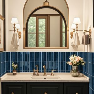 Alwayspon 10 feuilles 30,5 x 30,5 cm Bleu fonc&eacute; Subway 3D Autocollants pour carrelage mural auto-adh&eacute;sifs, d&eacute;calcomanies &agrave; d&eacute;coller et coller, r&eacute;sistants &agrave; l'eau, pour carrelage mural de cuisine et de (Alwaysoph, neuf)