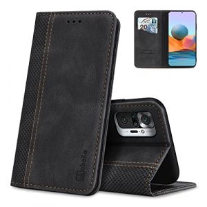 AKABEILA &Eacute;tui portefeuille pour Asus Zenfone 10/10Z/9 5G/9z en cuir synth&eacute;tique de qualit&eacute; sup&eacute;rieure avec fermeture magn&eacute;tique et fentes pour cartes, r&eacute;sistant aux chocs, noir (AKABEILA, neuf)