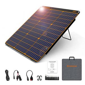 FlexSolar Chargeur solaire, panneau solaire portable 60 W avec USB-C 45 W QC 3.0 et sortie DC, IP67 &eacute;tanche et r&eacute;sistant &agrave; la poussi&egrave;re, panneau solaire monocristallin ETFE pour ext&eacute;rieur, camping, (FlexSolar, neuf)