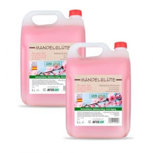 Intercabo &ndash; Lot 2 x 5 L Gel Douche Fleur d&rsquo;Amandier &bull; Soin Quotidien Doux et Parfum&eacute; &bull; Recharges &Eacute;conomiques pour Distributeurs &bull; Formule Respectueuse de la Peau &bull; Usage Professionnel ou Domestique (Bio Amenities, neuf)