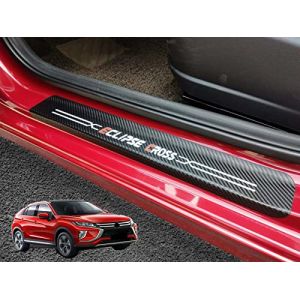 GZBFTDH Garniture de protection de seuil de porti&egrave;re de voiture, compatible avec Mitsubishi Eclipse Cross 2018-2024, pi&egrave;ces de voiture, plaque de protection d'entr&eacute;e de porte en cuir (HYMYAUTO, neuf)