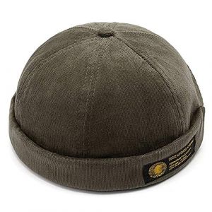 YAMEE Bob Homme Docker Bonnet Femme Casquette Neuf Urban Style Bord Roulé rétro Travailleur Marin Unique Street décontracté Brimless Chapeau (One Size 56-58cm) (YAMEE, neuf)