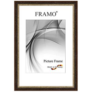 FRAMO Cadre photo baroque 51 x 61 cm en bois massif | Vieux-Noir argent | Couleur/taille sélectionnable | Cadre antique vintage rétro N°087 (Framecenter24_online, neuf)