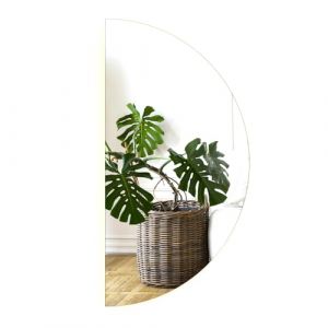 Horizontale et Verticale Magnifique Miroir Lumineux LED Blanc Chaud Mural Grand Semi-Rond sans Cadre pour Chambre &agrave; Coucher Le Salon Salle de Bain 100cm (Decormat, neuf)