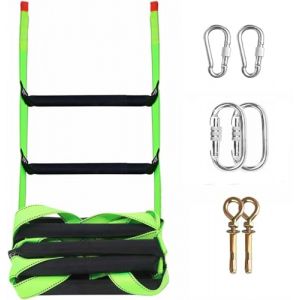 Hanured® Echelle de Cordes 10m, Échelle de Sauvetage avec 2 Mousqueton, ÉChelles De Secours Incendie, Échelle de Corde de Sécurité, Jusqu'à 600 kg (Fei Ling, neuf)