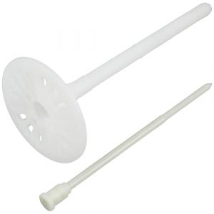 AERZETIX - Ensemble de 50 Chevilles d'isolation à Frapper Ø8x135 mm + 50 Clous 140 mm - en Nylon - Fixation de Panneaux Isolant Plaque Thermique polystyrène extrudé expansé (Tuning, neuf)