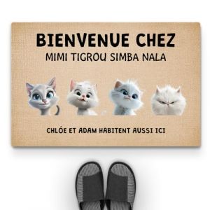 Cadeau Plus Tapis Personnalis&eacute; Pr&eacute;nom - Bienvenue chez - Paillasson Personnalis&eacute;, Paillasson Entree, Tapis personnalis&eacute; entr&eacute;e (#4) (CADEAUPLUS, neuf)