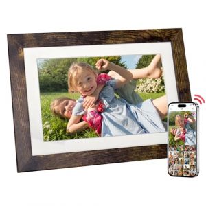 Cadre Photo Num&eacute;rique WiFi THOMSON 8 Pouces, Stockage Int&eacute;gr&eacute; 32 Go, &eacute;cran Tactile HD IPS 1280x800 Cadres Photo Num&eacute;rique, Partage de Musique, Photos et Vid&eacute;os (Cadre en Bois Couleur Vintage Bronze) (YIBOTENUO, neuf)