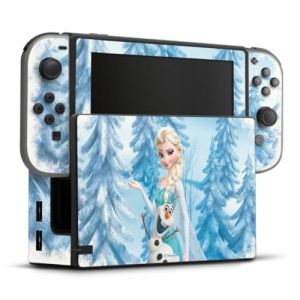 DeinDesign Autocollant Compatible avec Nintendo Switch Sticker Film Autocollant La Reine des neiges Elsa Produit sous Licence Officielle Disney (DeinDesign - GmbH, neuf)