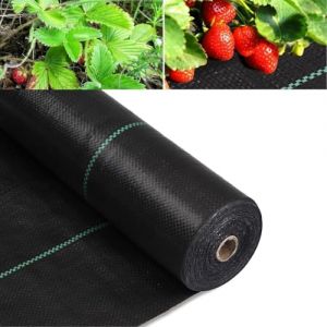 MLZPU Toiles de Paillage 3m x 25m, Geotextile, Toile Anti Mauvaises Herbes Jardin, Bache Noire Agricole, Barriere Anti Racine, Contre Les Mauvaises Herbes, Tissu Perméable à l'eau et l'air, Anti-UV (XYFSTORE, neuf)