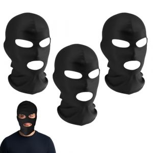 Menibeuty 3 Pièces Masqu Cagoule Fine à 3 Trous, Masque de Moto Les Cagoules de Visage Comple Masque de Ski pour Hommes et Femmes, Cagoule Balaclava pour Moto Vélo Chasse Cyclisme Ski (Noir) (liuaojuntxkjf, neuf)