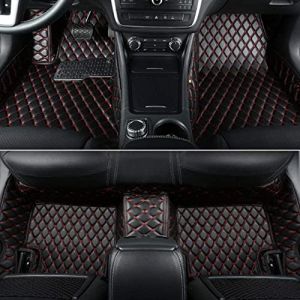 NYMCAR Tapis de Voiture personnalisés pour Audi A1,A2,A3,A4,A5,A6,A7,A8,Q2,Q3,Q5,Q7Q,Q8,TT,R8,e-tron,Q4 e-tron 2000-2023 (Noir Rouge) (yumin168, neuf)