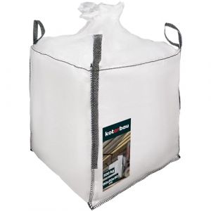 KOTARBAU® Sac Big Bag Vide, Bigbag, Big Bag Bois, Big Bag Gravat, Big Bag Jardin, Sac Gravat Chantier 90x90x90 cm 500 kg avec trémie de vidange et goulotte (KOTARBAU, neuf)