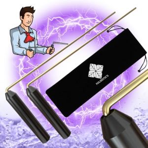 Baguettes de Sourcier Professionnelles Modèle PRESTIGE & son Sac en Velours Noir - Baguette de Radiesthésie x2 Ultra Résistantes Tiges en Laiton – Marque Française [GARANTIE A VIE] (Majestic's Boutique, neuf)