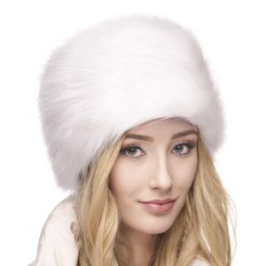 Futrzane Classic Chapeau Cosaque - Chapka Femme en Fausse Fourrure - Toque Russe (L, Blanc Classic) (Futrzane EU, neuf)