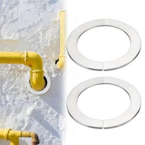 VEOIRXU 2 Pi&egrave;ces Rosace Chemin&eacute;e 100mm (150mm) Murales en Acier Inoxydable Rosace Conduit Tuyau R&eacute;sistant &agrave; La Chaleur Auto-adh&eacute;sive Rosace Murale Fendue pour Chaudi&egrave;res Robinetterie 101x150x5 Mm (SHI TONGYANG DE DIAN, neuf)