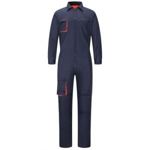 Yukirtiq Homme Combinaison de Travail Mecanicien Salopette de Travail Fermeture éclair Coton Combinaison Bleu de Travail Multipoche, Bleu Marin, XS (Yukirtiq, neuf)