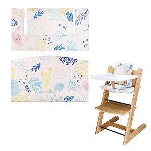 Coussin de chaise haute, doux et confortable pour siège bébé avec jolis graphismes, pour Tripp Trapp Baby Coussin rend bébé assis plus sûr et plus confortable (imprimé animal sous-marin) (Tengest, neuf)